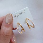 パールラインカーブフープピアス【ニッケルフリー】|ピアス