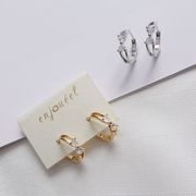 クリスタルリボンフープピアス【ニッケルフリー】|ピアス