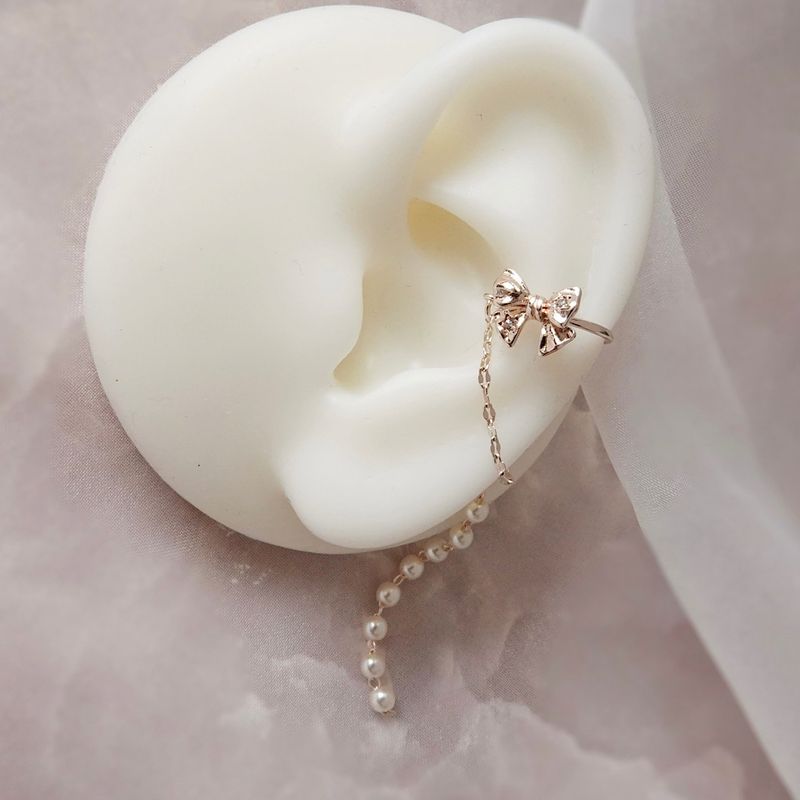 リボンパールイヤーカフ【ニッケルフリー】