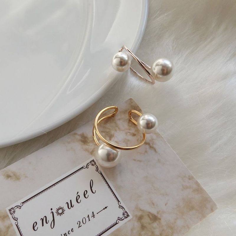 ダブルパールフープイヤーカフ【ニッケルフリー】