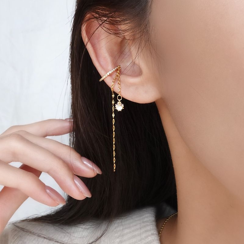 クリスタルチェーンイヤーカフ【ニッケルフリー】