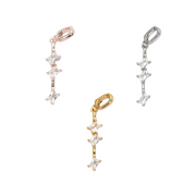 トリプルストーンラインチャーム|ネックレス