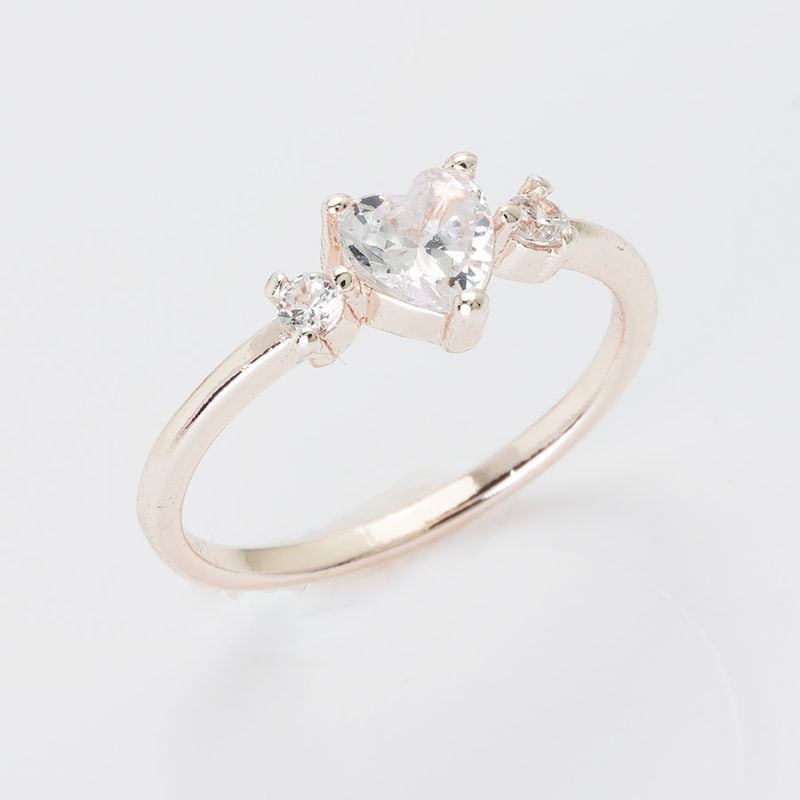 Rose silverハートストーンリング