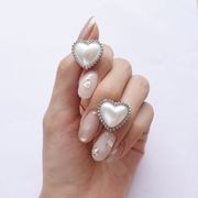 ハートパールイヤリング