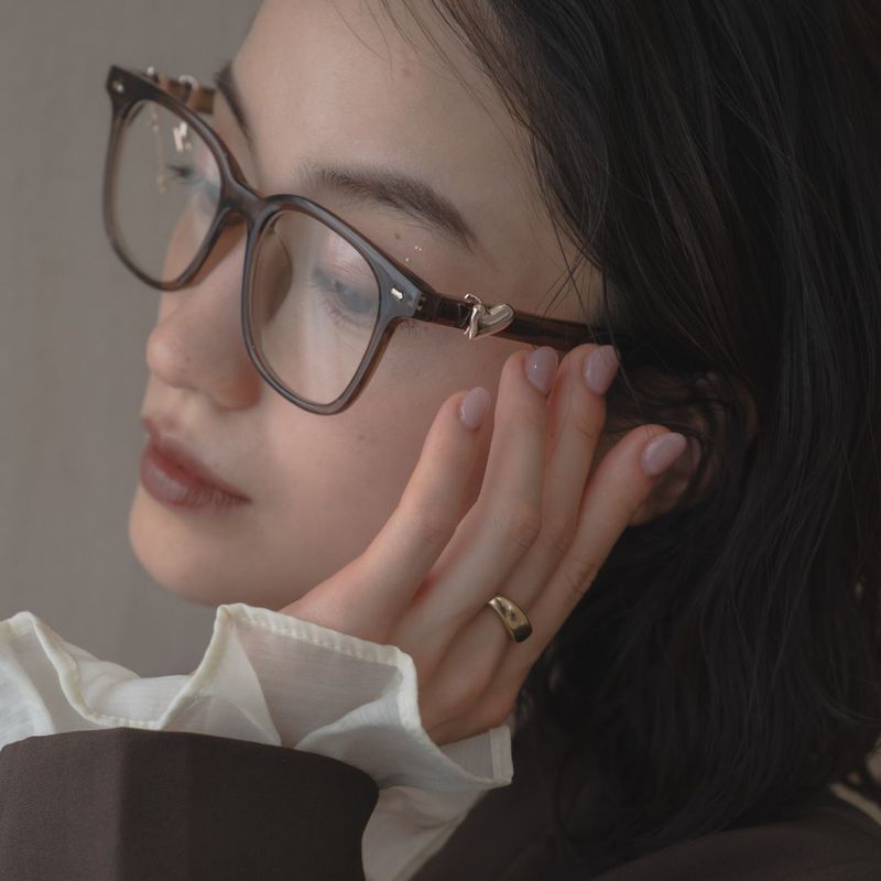 クラシックスクエア伊達メガネ(セルフレーム)