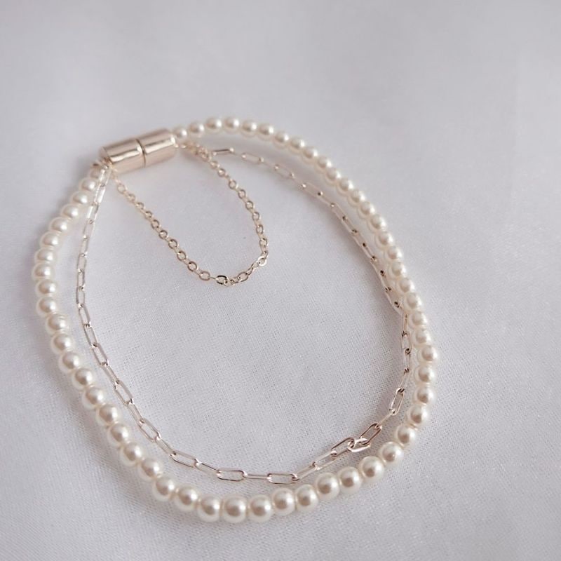ダブルラインパールブレスレット