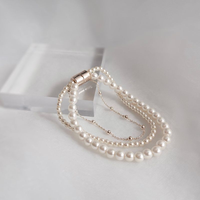 トリプルラインパールブレスレット