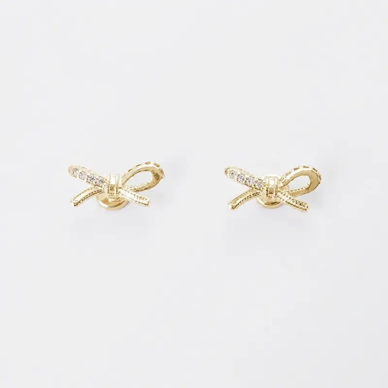 クラシカルリボンマグネットピアス