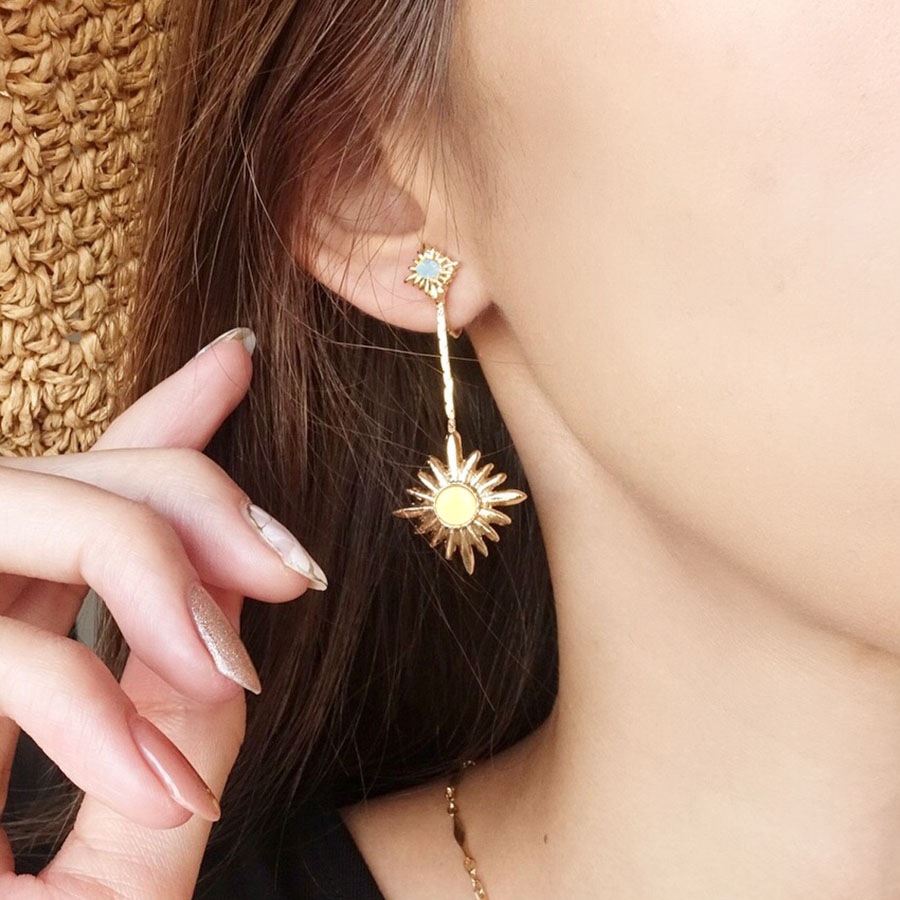 太陽モチーフピアス大【ニッケルフリー】 | オリジナルアクセサリー