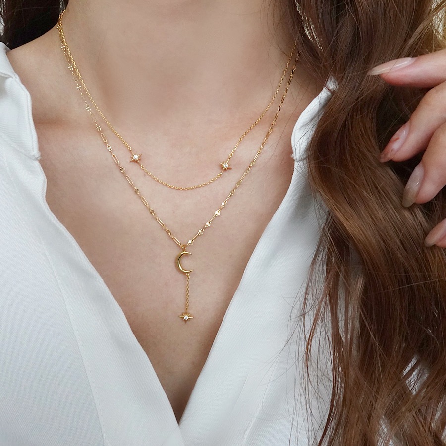 ムーンスウィングシャインネックレス ニッケルフリー オリジナルアクセサリー通販サイト Enjoueel アンジュエール