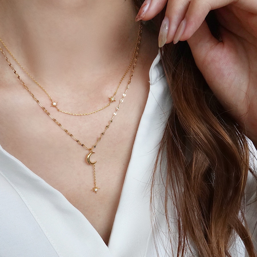 ムーンスウィングシャインネックレス ニッケルフリー オリジナルアクセサリー通販サイト Enjoueel アンジュエール