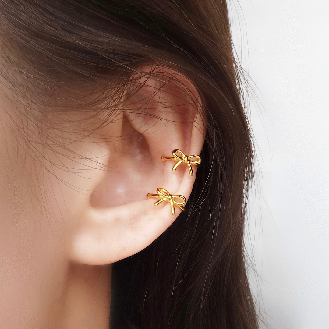 ツインリボンイヤーカフ【ニッケルフリー】 | オリジナルアクセサリー