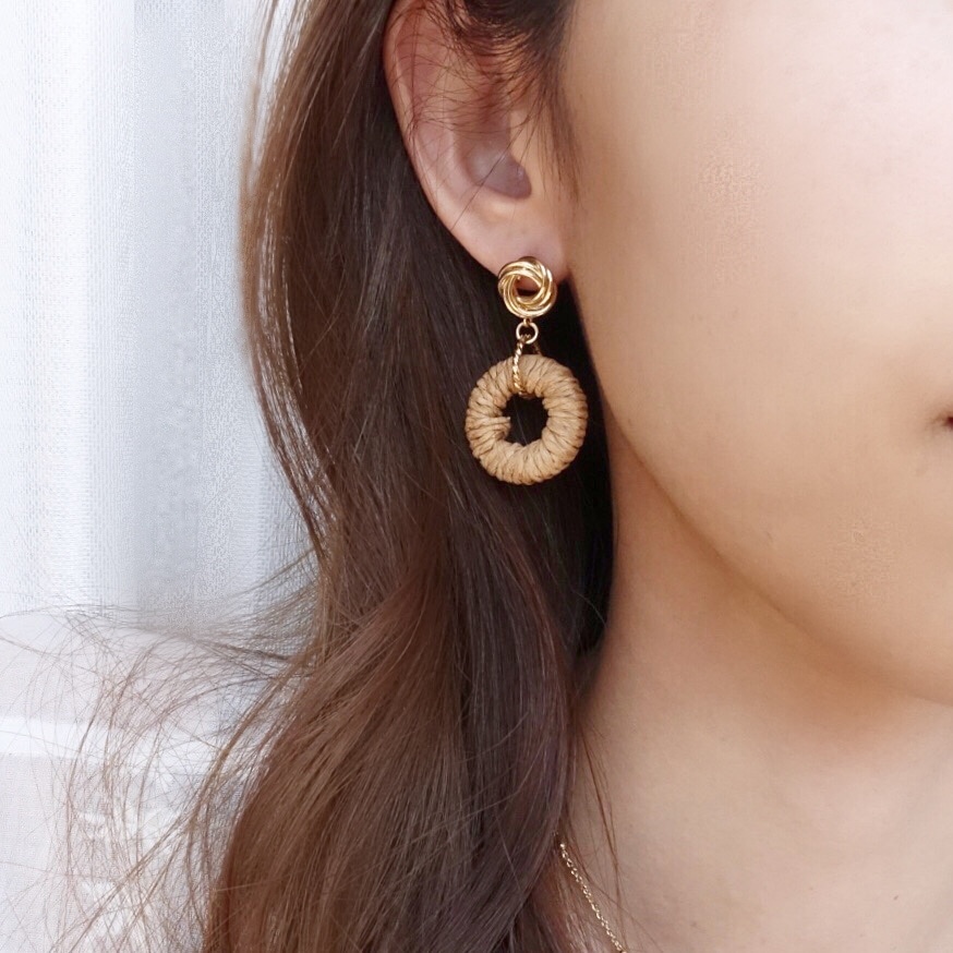 ヴィンテージラタンピアス【ニッケルフリー】 | オリジナル