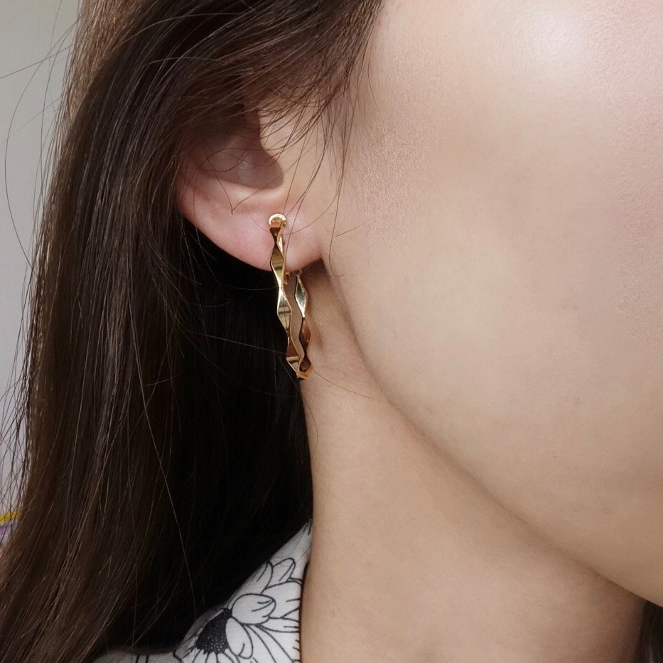 ダイヤグラムフープイヤリング ニッケルフリー オリジナルアクセサリー通販サイト Enjoueel アンジュエール