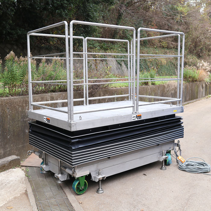 【中古】ポルティリフト WLT-1322-24-1型 ワタベ産業 2005年 2段式リフトテーブル 移動式 【動産王】千葉☆送料無料