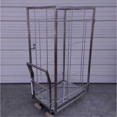 【中古】 カゴ付台車 業務用 幅600mm × 奥行900mm × 高さ1550mm   店舗什器【動産王】札幌★引取限定