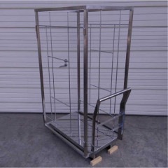 【中古】 カゴ付台車 業務用 幅600mm × 奥行900mm × 高さ1550mm 店舗什器【動産王】札幌★引取限定