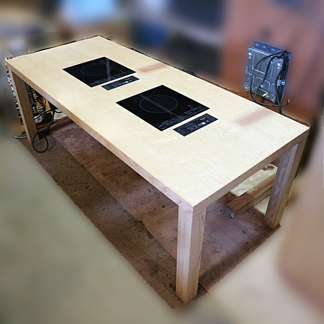 【中古】IH付テーブル 2015年頃 IH組み込みテーブル KZ-F12B付きテーブル 【動産王】千葉★引取限定