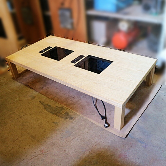 【中古】IH付テーブル 2015年頃 IH組み込みテーブル KZ-F12B付きテーブル  【動産王】千葉★引取限定