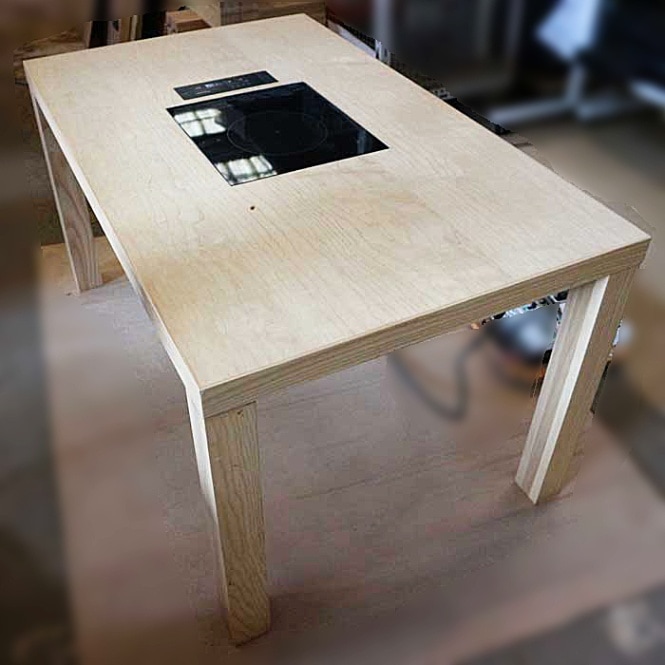 【中古】IH付テーブル 2015年頃 IH 組み込みテーブル KZ-F12B付きテーブル 【動産王】千葉★引取限定