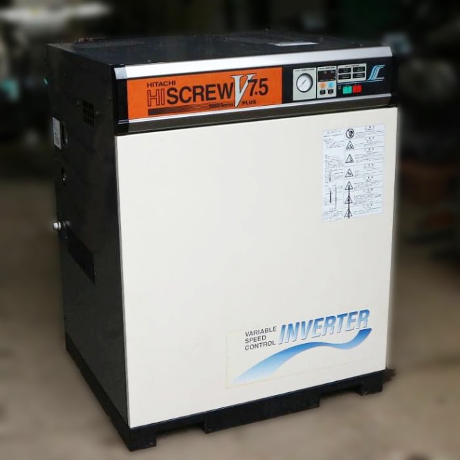 中古】コンプレッサー OSP-7.5VARⅢ 日立 10馬力/7.5kW 2006年【動産王