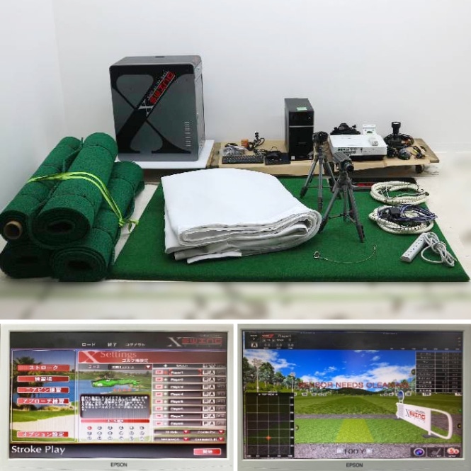 【中古】ゴルフシミュレーター Xswing 1345 GPRO 2018年 golf スイング解析 練習【動産王】千葉☆送料無料