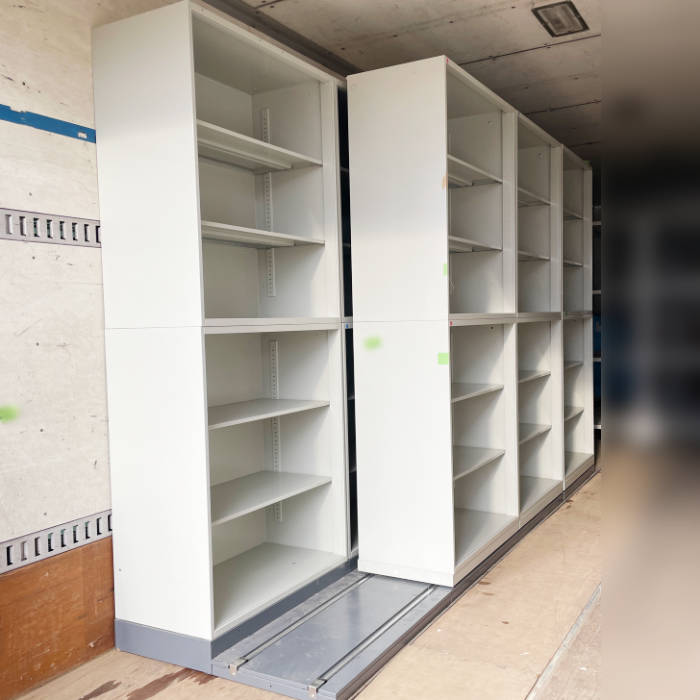 【中古】 2列4連 移動キャビネット オープン書庫 PLUS プラス L5-105E 2015年 【動産王】★引取限定