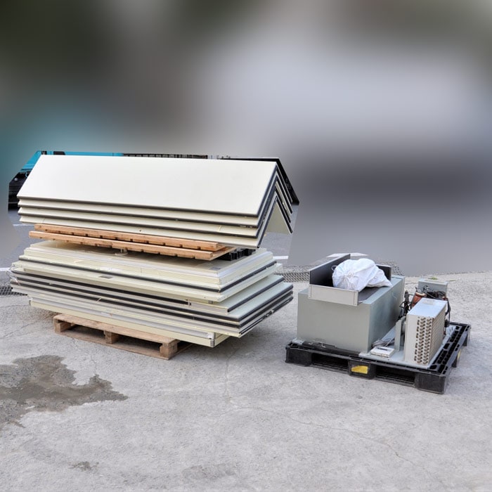 中古｜プレハブ冷蔵庫 1坪 DP410D-22 大和冷機 クーリングユニット AFL-RP1.6B 三菱 2018年 上置 一体式 ｜動産王｜大阪｜送料無料