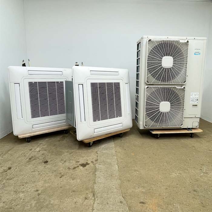 中古|天カセエアコン 8馬力 外機RAS-GP224RSH 内機4馬力2台RCI-GP112K3 日立 2022年 業務用 天井カセット|動産王|千葉|送料無料