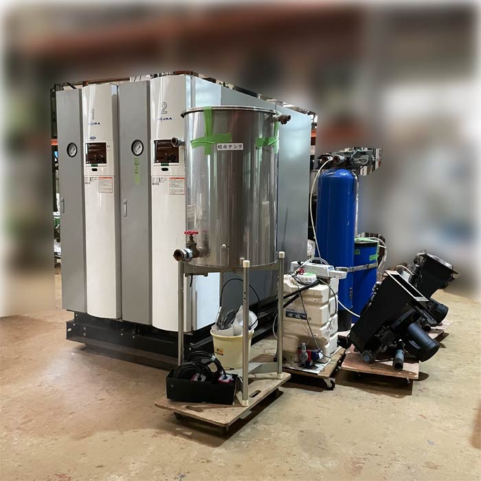 中古｜簡易貫流蒸気ボイラ SQ-800ZU 2台 MIURA 2018年 相当蒸発