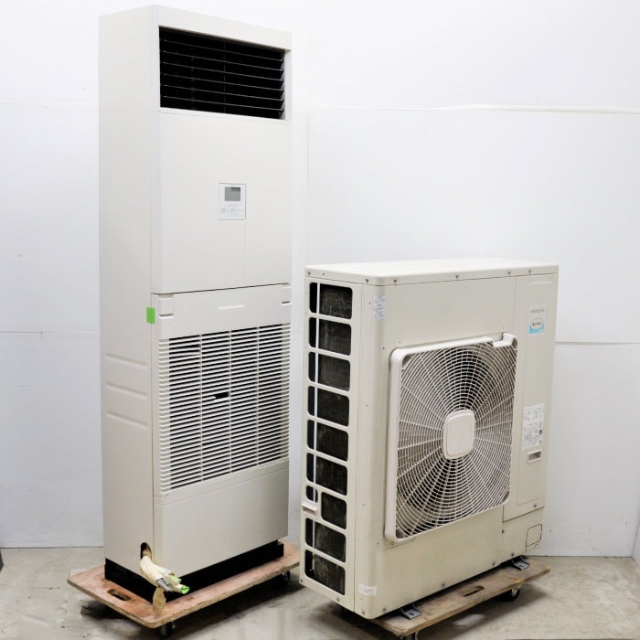 中古｜床置き形エアコン 5馬力 室内機RPV-GP140K2 室外機RAS-GP140RSH2 日立 2022年 三相200V 業務用 ｜動産王｜大阪｜引取｜送料別