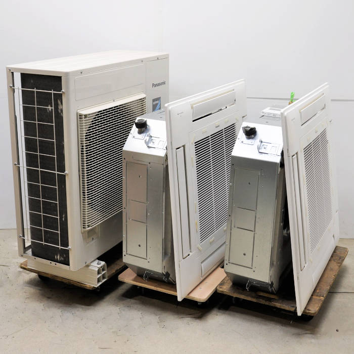 中古｜天井カセット形エアコン 4馬力 ツイン 室内機CS-P56U7B×2台 室外機CU-P112H7B パナソニック 2024年 ｜動産王｜大阪｜送料無料