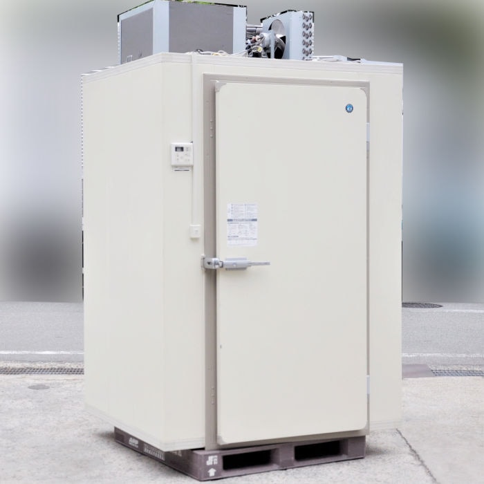 中古|プレハブ冷蔵庫 0.6坪 PR-20CC-0.6 ホシザキ 冷蔵ユニット RU-R8MF1 日立 2019年 上置 一体式 100V |動産王|大阪|引取|送料別