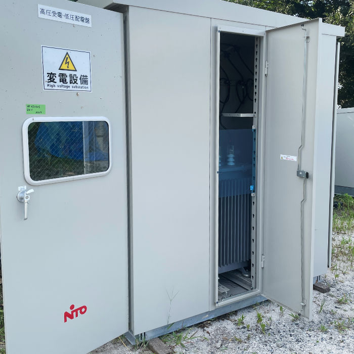 中古｜キュービクル式高圧受電設備 屋外用 PF・S 日東工業 2024年 1相2線式 変電設備 高圧受電 低圧配電盤 ｜動産王｜千葉｜送料無料
