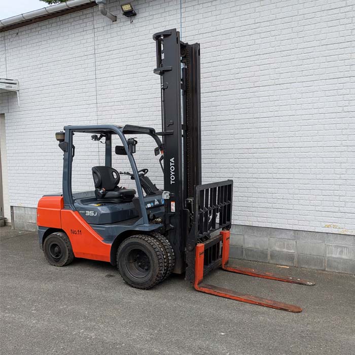 中古｜フォークリフト 02-8FDJ35 トヨタ 2022年 3.5t ディーゼル 重機 ハイマスト ｜動産王｜福岡｜引取｜送料別