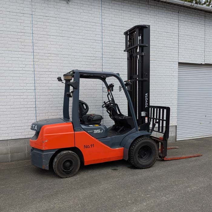 中古｜フォークリフト 02-8FDJ35 トヨタ 2022年 3.5t ディーゼル 重機 ハイマスト ｜動産王｜福岡｜引取｜送料別