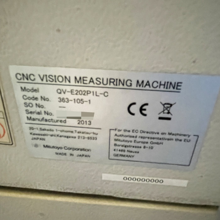 【中古】 CNC 画像測定機 QV-E202P1L-C ミツトヨ 2013年 CNC測定 【動産王】千葉☆送料無料｜CNC Vision Measuring System