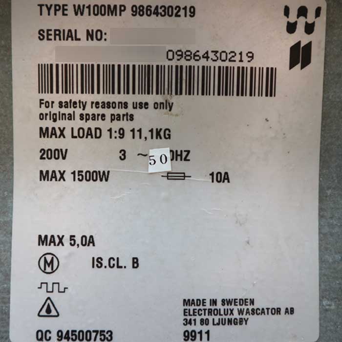 【中古】コイン式自動洗濯機 W100MP エレクトロラックス 50Hz 東日本専用 11.1kg 業務用 【動産王】千葉☆送料無料