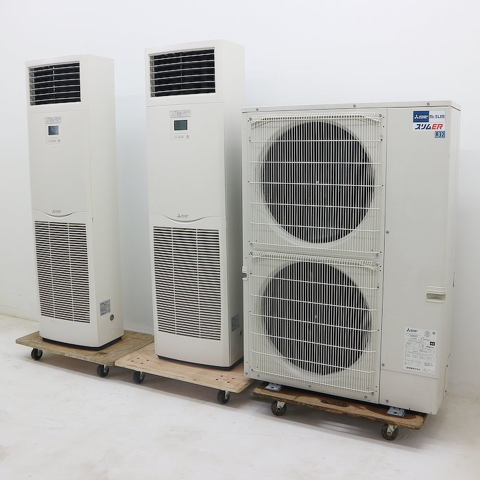 【中古】 床置形エアコン 内PS-RP80KA15×2台 外PUZ-ERMP160LA8 2019年製 三菱電機 エアコン 【動産王】千葉☆送料無料
