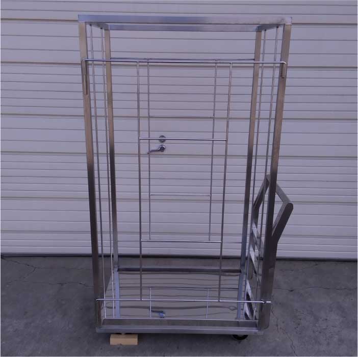 【中古】 カゴ付台車 業務用 幅600mm × 奥行900mm × 高さ1550mm   店舗什器【動産王】札幌★引取限定