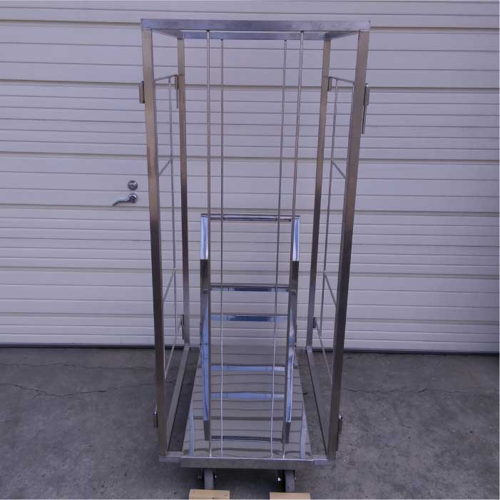 【中古】 カゴ付台車 業務用 幅600mm × 奥行900mm × 高さ1550mm   店舗什器【動産王】札幌★引取限定