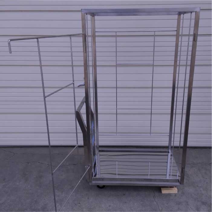 【中古】 カゴ付台車 業務用 幅600mm × 奥行900mm × 高さ1550mm   店舗什器【動産王】札幌★引取限定