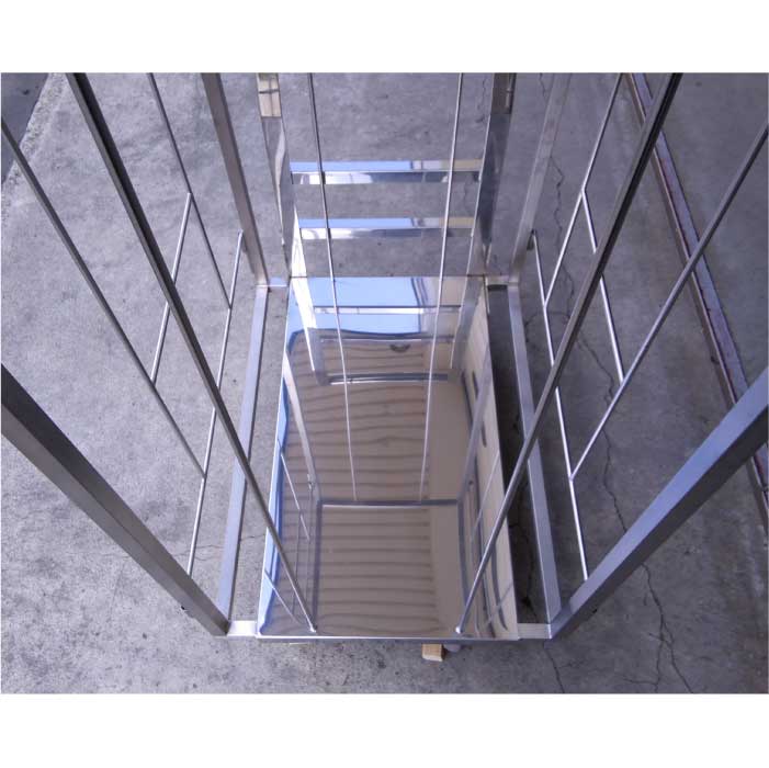 【中古】 カゴ付台車 業務用 幅600mm × 奥行900mm × 高さ1550mm   店舗什器【動産王】札幌★引取限定