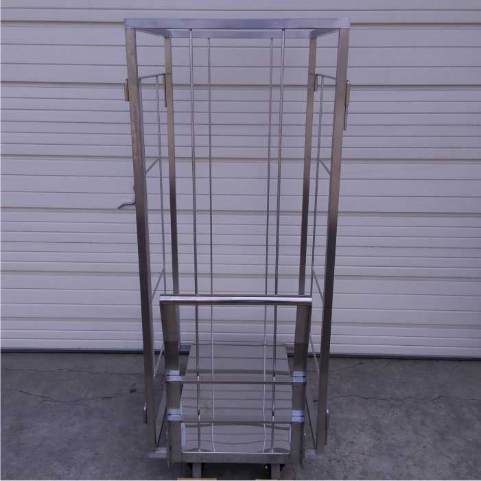 【中古】 カゴ付台車 業務用 幅600mm × 奥行900mm × 高さ1550mm 店舗什器【動産王】札幌★引取限定