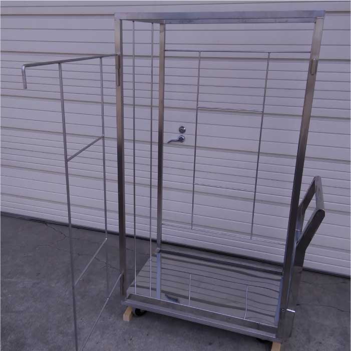 【中古】 カゴ付台車 業務用 幅600mm × 奥行900mm × 高さ1550mm 店舗什器【動産王】札幌★引取限定