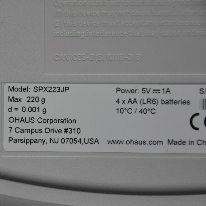 【中古】 電子天びん SPX223JP オーハウス OHAUS スカウト ひょう量 220g   店舗什器【動産王】大阪☆送料無料