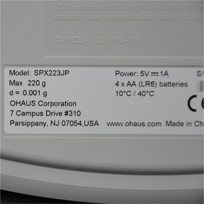 【中古】 電子天びん SPX223JP オーハウス OHAUS スカウト ひょう量 220g   店舗什器【動産王】大阪☆送料無料