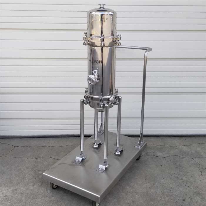 【中古】フィルターハウジング メルク ミリポア MILLIPORE 台車付き ろ過 実験 科学 【動産王】札幌☆送料無料