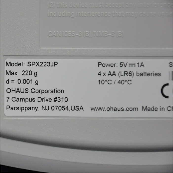 【中古】 電子天びん SPX223JP オーハウス OHAUS スカウト ひょう量 220g   店舗什器【動産王】大阪☆送料無料