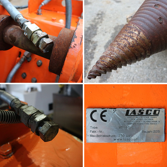 【中古】ドリルスプリッター 重機用アタッチメント M5-4.0G LASCO 2015年 削孔機 薪割り機  現状渡し【動産王】千葉☆送料無料